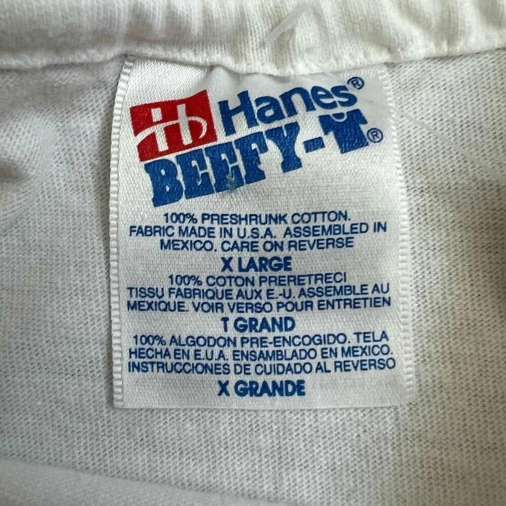 90s Wonderbra Double Sided White Graphic T-Shirt Hanes Beefy Vintage Size XL
